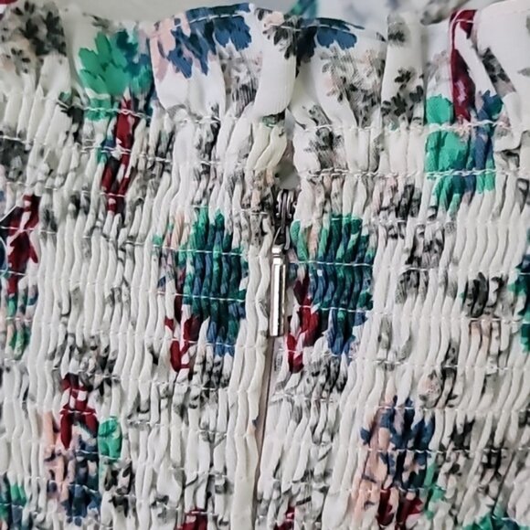 Rebecca Taylor Carnation Faux Wrap Linen Blend Dress Emerald Combo Floral - Picture 3 of 4